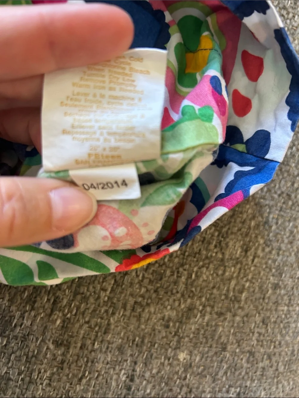 Pottery Barn Teen Paisley Standard Pillowcase in Navy, Pink, Green, White | 4/14